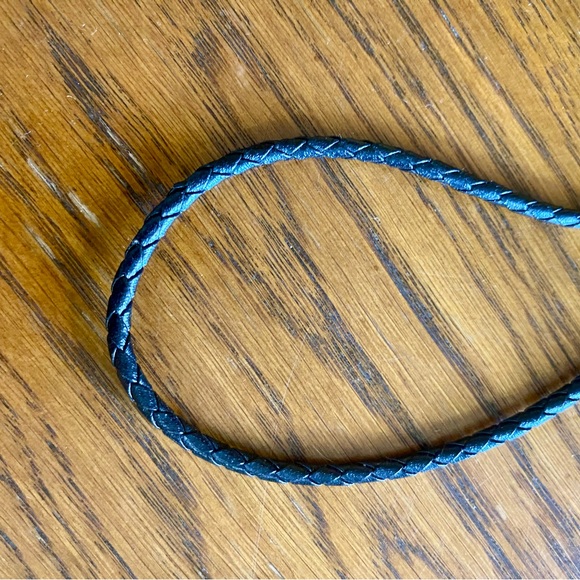 Bolo Tie Buffalo Pewter EGE 1989 Stamped Slide Black Leather Silver Tone Pewter - Picture 8 of 14